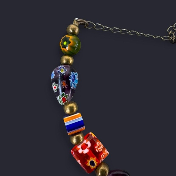 Millefiori Glass Bead Adjustable Bracelet - Picture 4 of 6